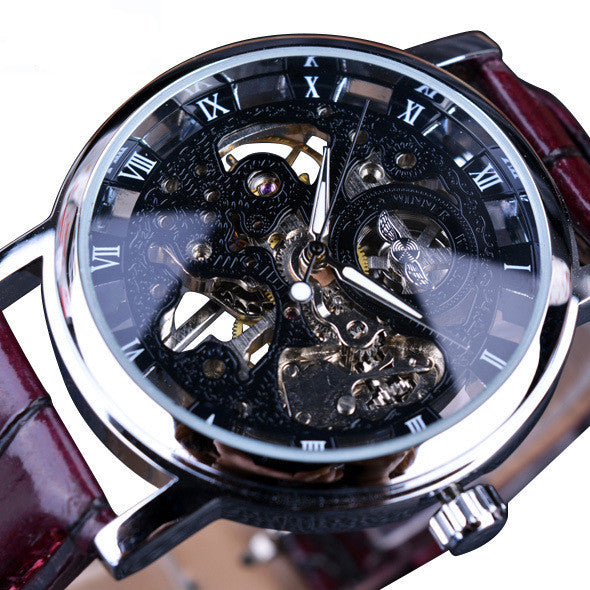 Men's Mechanical Watch with 4cm Dial and Steel Strap