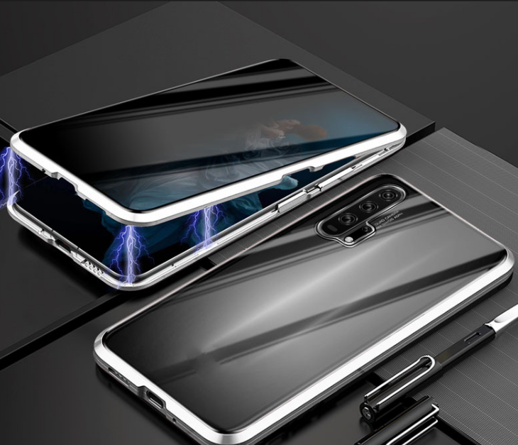 Magnetic Privacy Glass Phone Case With Metal Frame Protection