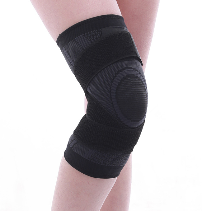 3D Weave Sports Knee Pad with Adhesive Support Strap