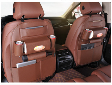 Universal PU Leather Car Seat Back Organiser, 58cm x 41cm Storage