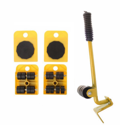 Furniture Moving Lifter Tool Set with Wheels, 5 Pieces