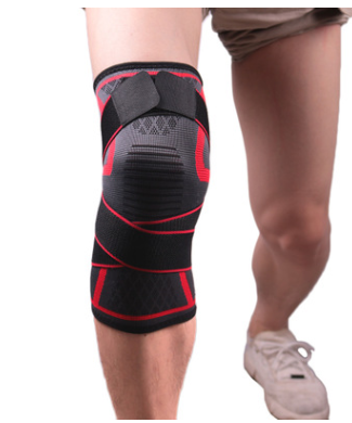 3D Weave Sports Knee Pad with Adhesive Support Strap