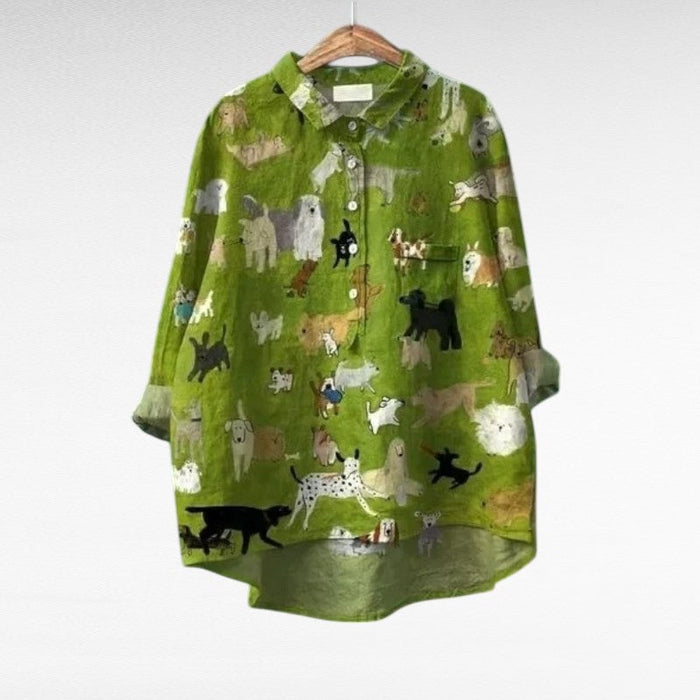 Kaela | Blusa inspirada no estilo vintage com cão