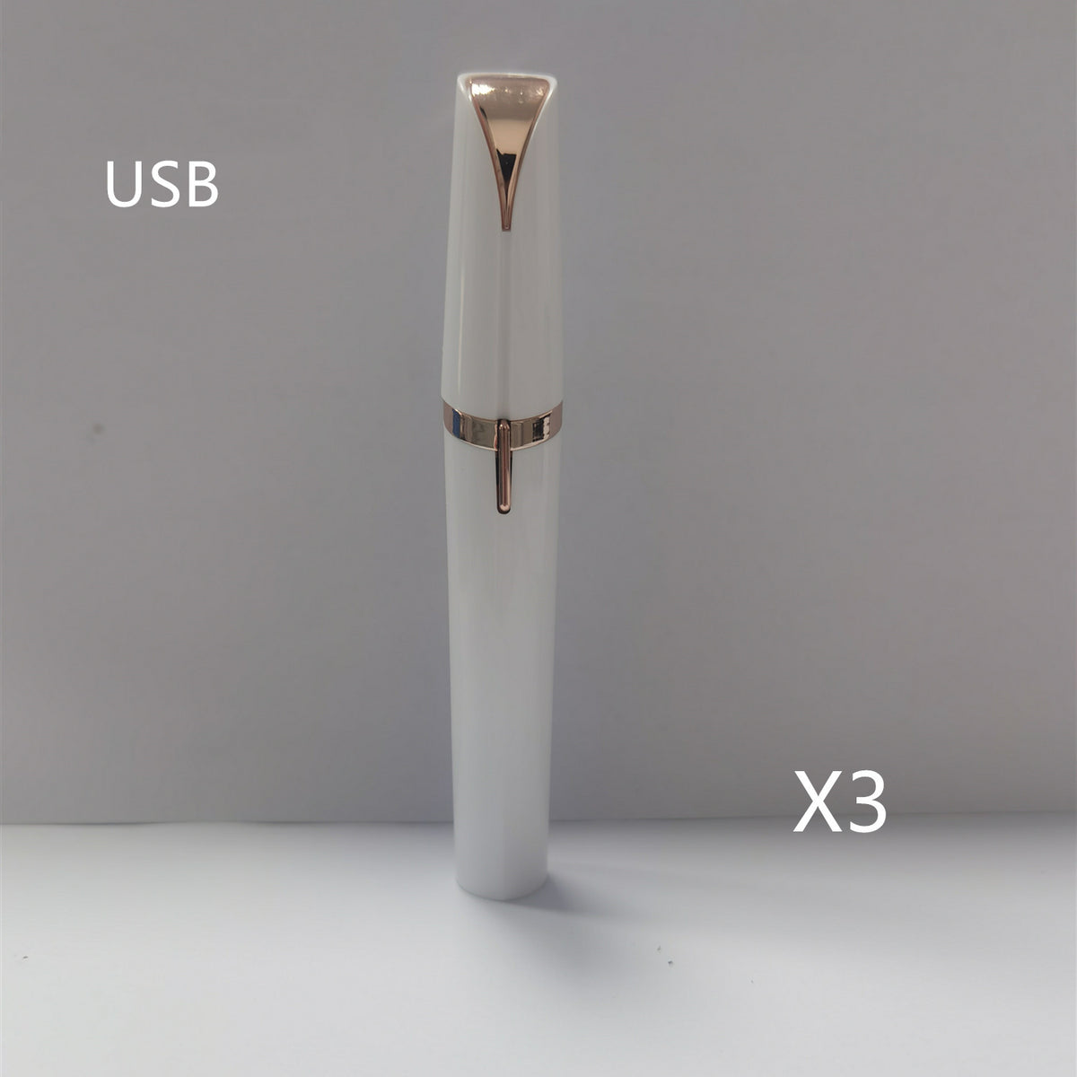 Mini Electric Eyebrow Trimmer with LED Light and Gold-Plated Head