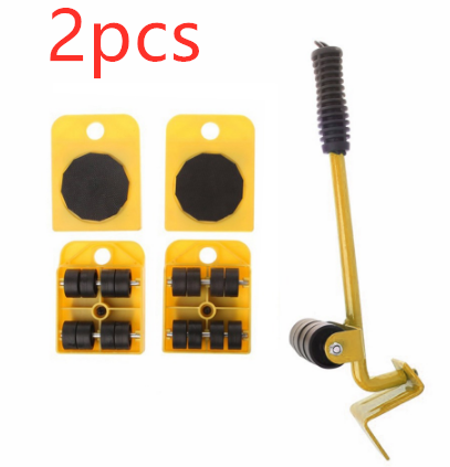 Furniture Moving Lifter Tool Set with Wheels, 5 Pieces