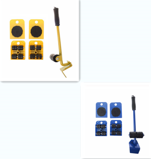 Furniture Moving Lifter Tool Set with Wheels, 5 Pieces