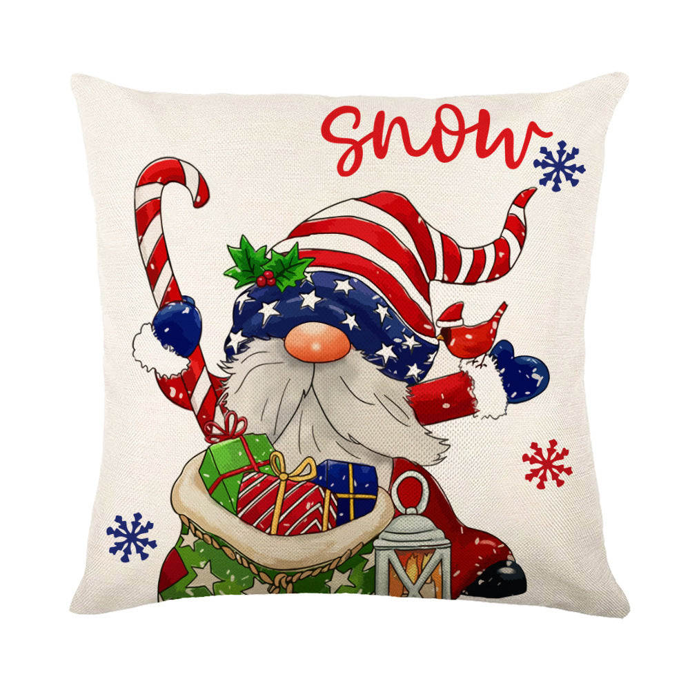 Christmas Pillow Covers for Sofa Square Throw Snow Stamping