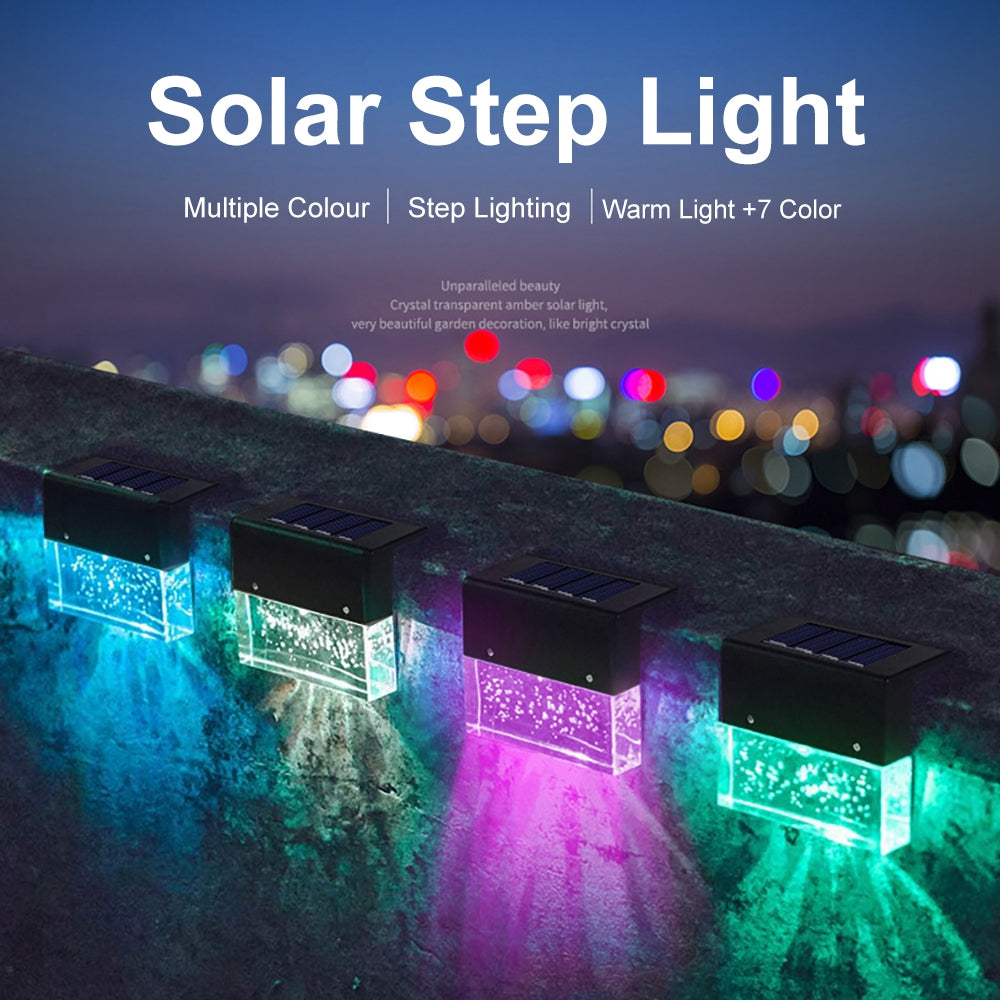 Waterproof RGB LED Solar Light For Steps Fences And Gardens