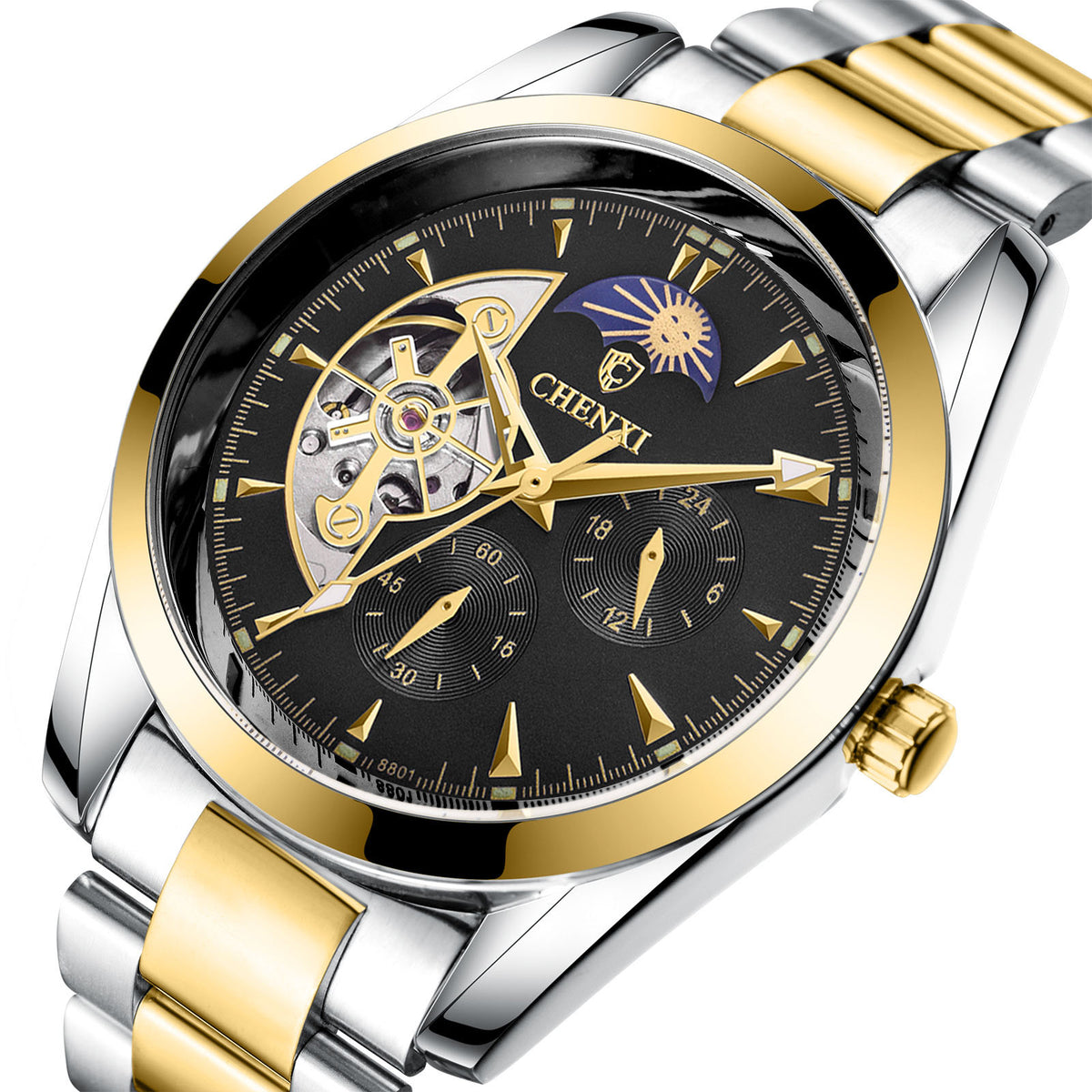 Men's Business Mechanical Watch with Metal Case in Five Styles