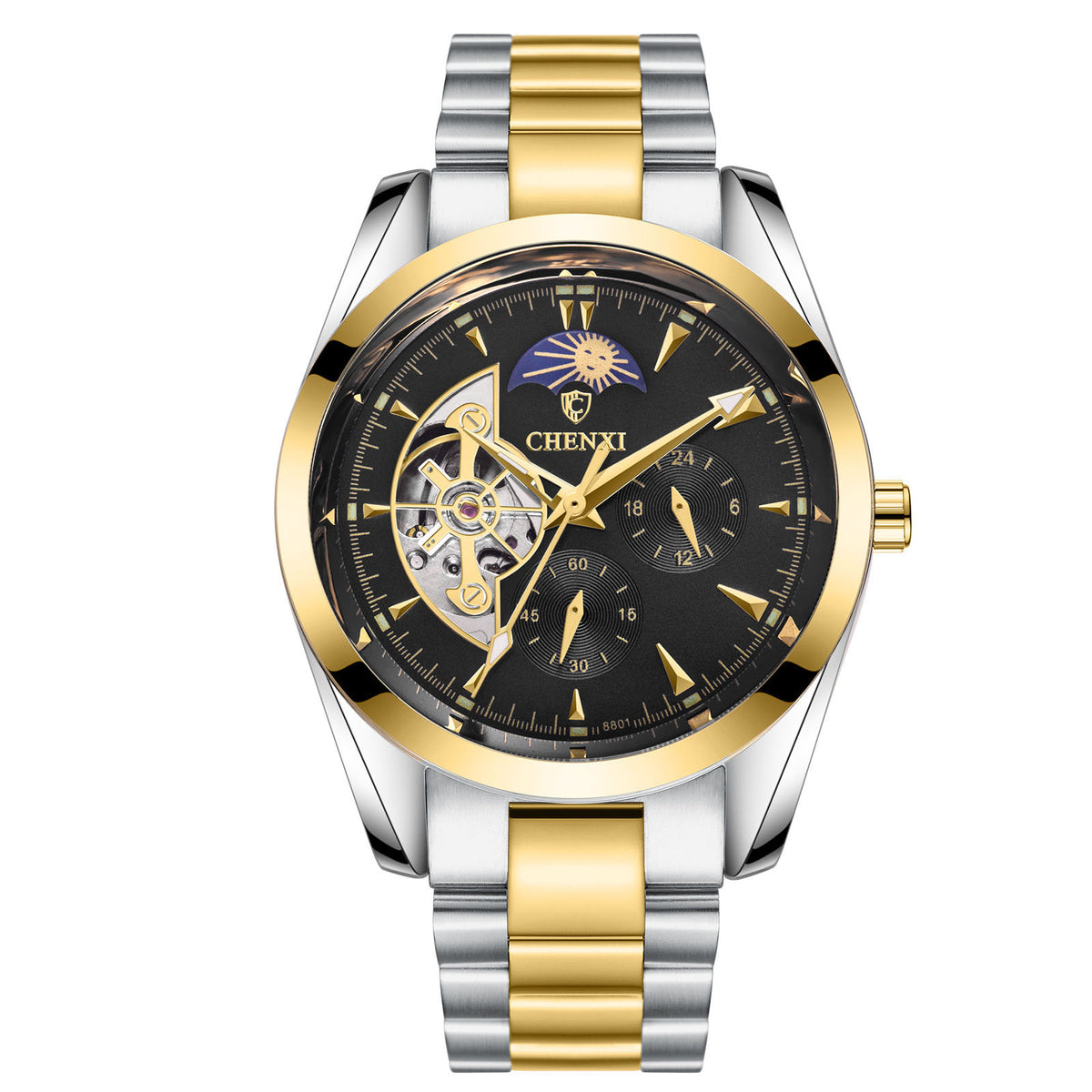 Men's Business Mechanical Watch with Metal Case in Five Styles