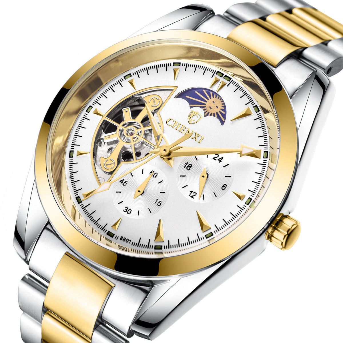 Men's Business Mechanical Watch with Metal Case in Five Styles
