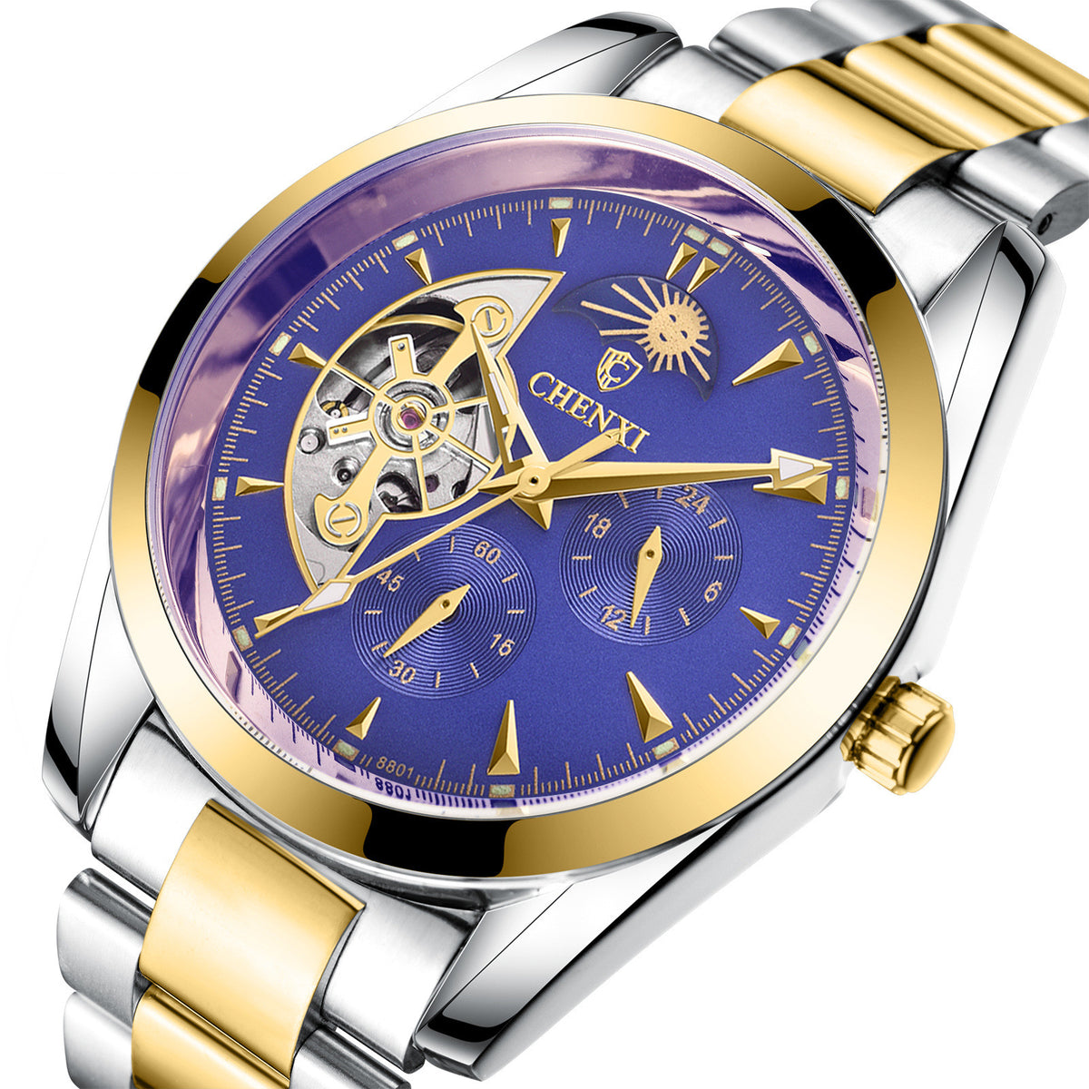 Men's Business Mechanical Watch with Metal Case in Five Styles