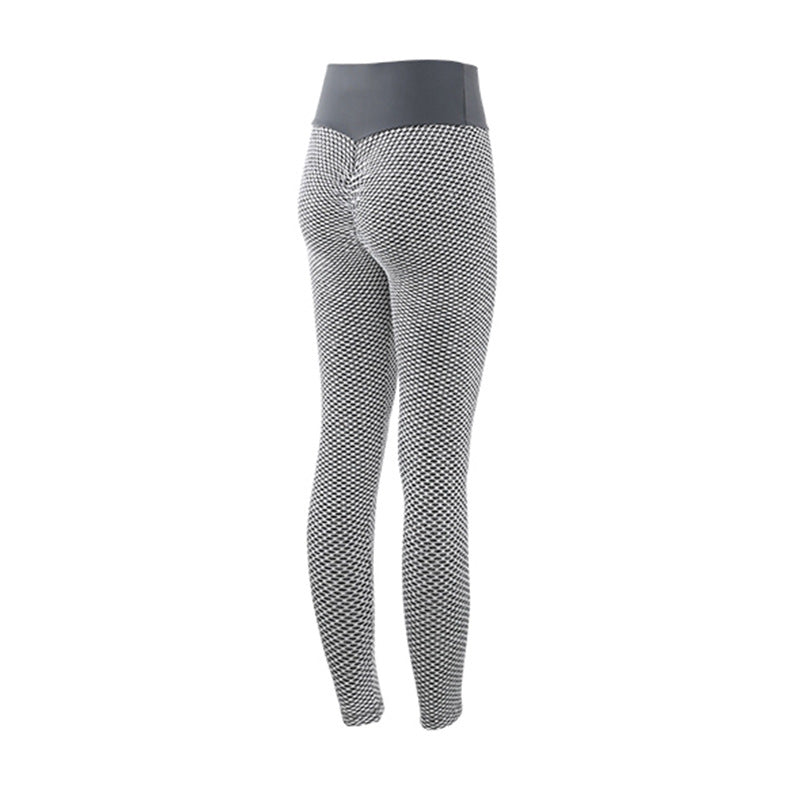 Seamless High Waist Plaid Leggings For Yoga, Gym And Everyday