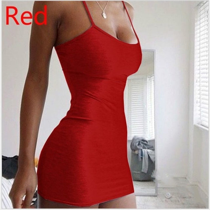 Women's Halter Neck Hip Skirt Dress in Pure Colour, Tight-Fitting