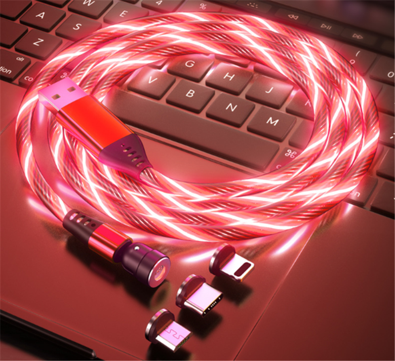540 Degree Rotating LED Magnetic Charging Cable, 3A Fast Charge