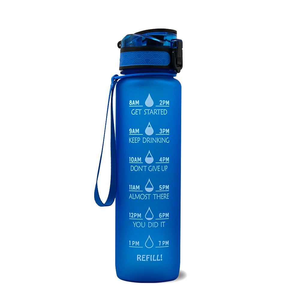 1L Tritan Water Bottle With Time Marker And Flip Cover