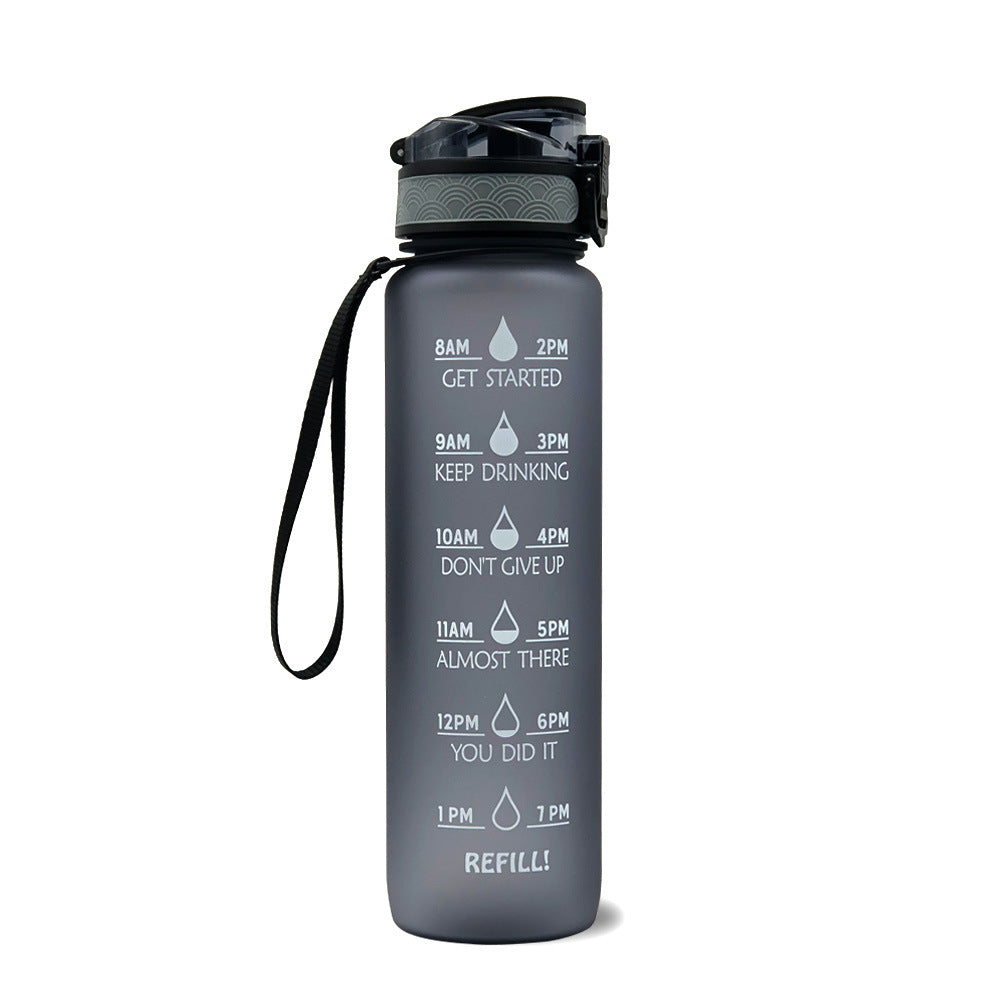 1L Tritan Water Bottle With Time Marker And Flip Cover