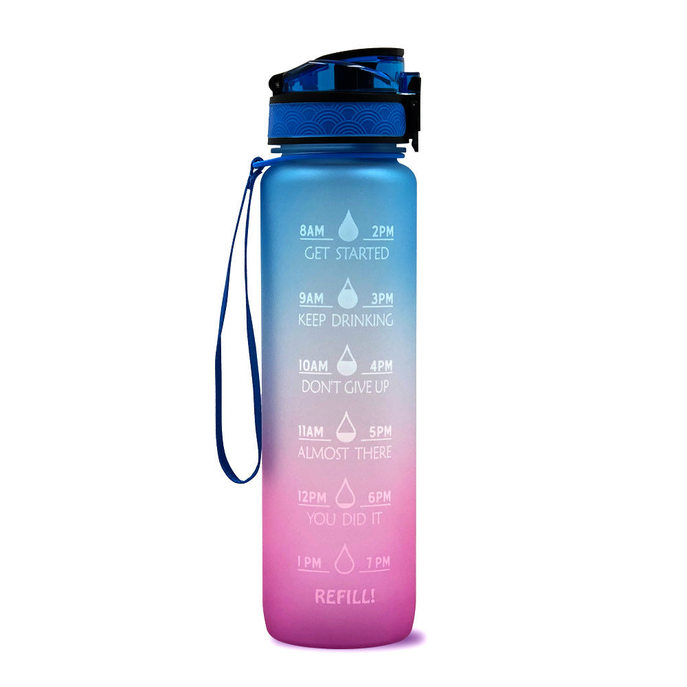 1L Tritan Water Bottle With Time Marker And Flip Cover