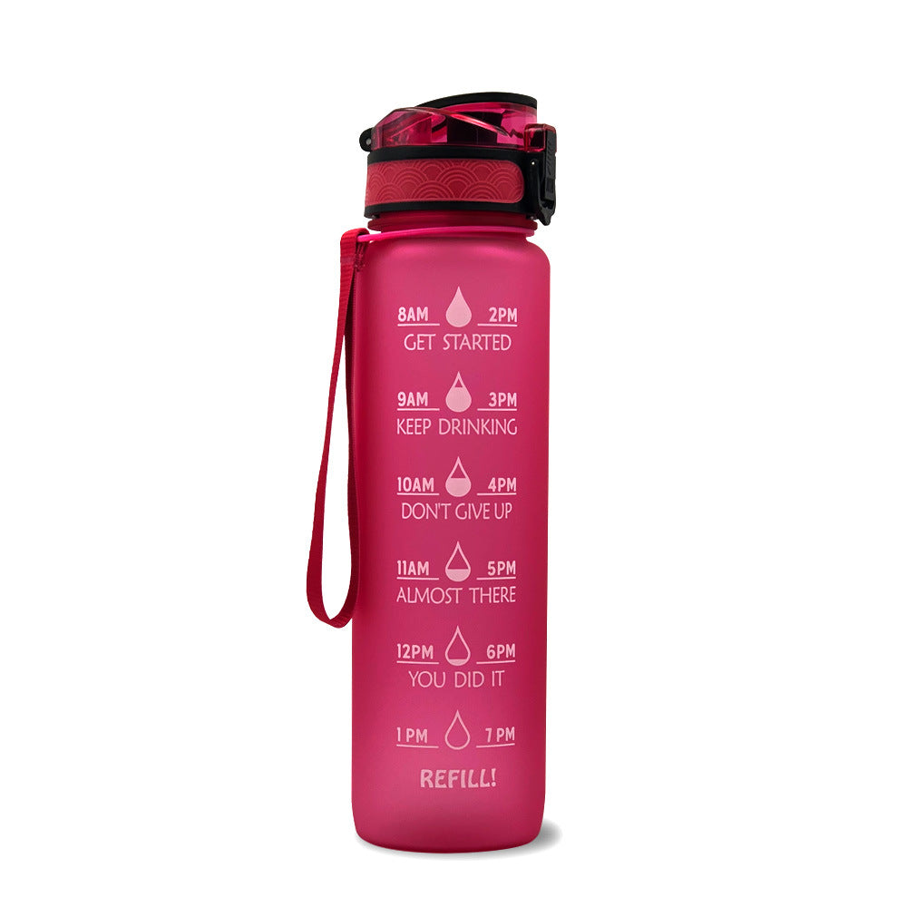 1L Tritan Water Bottle With Time Marker And Flip Cover
