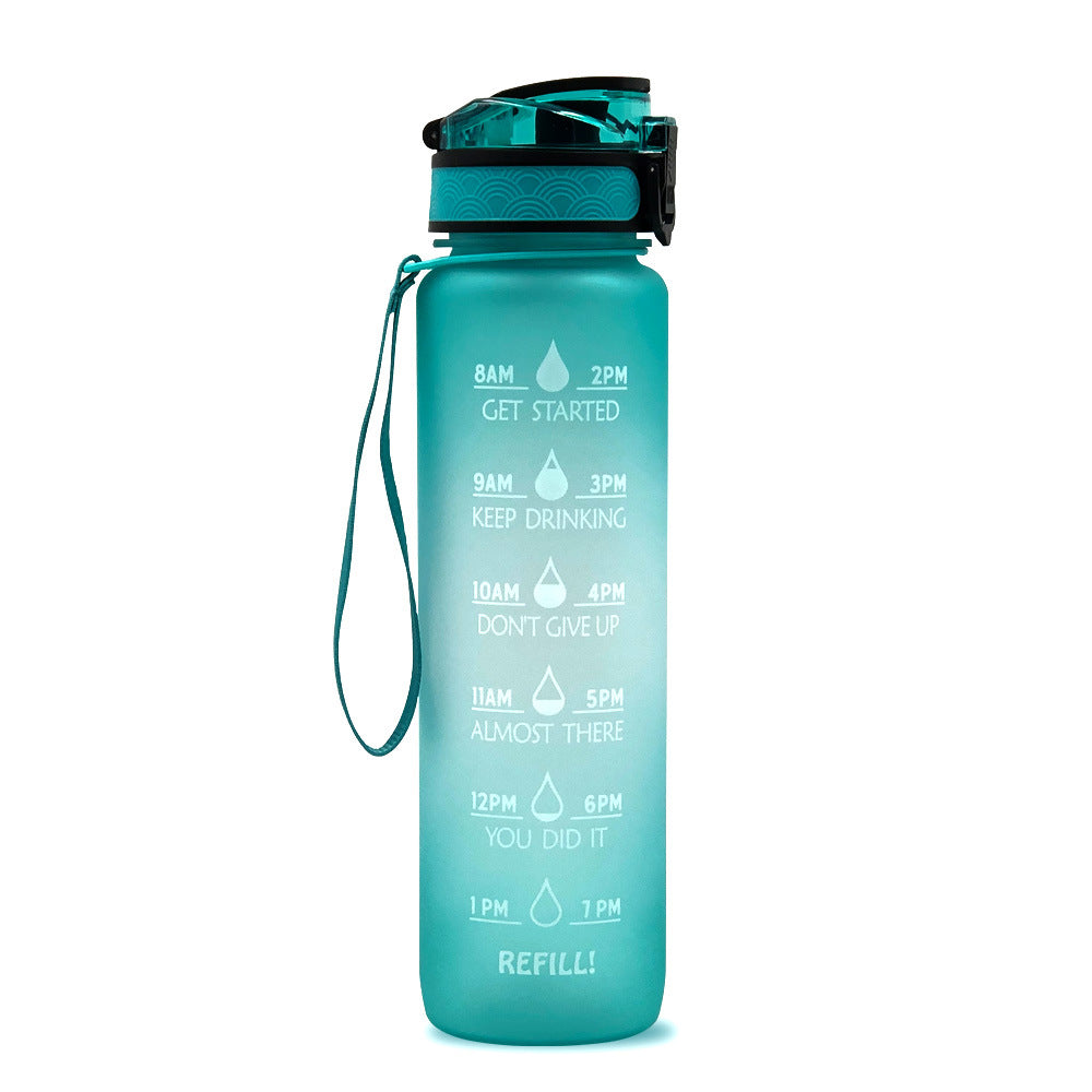1L Tritan Water Bottle With Time Marker And Flip Cover
