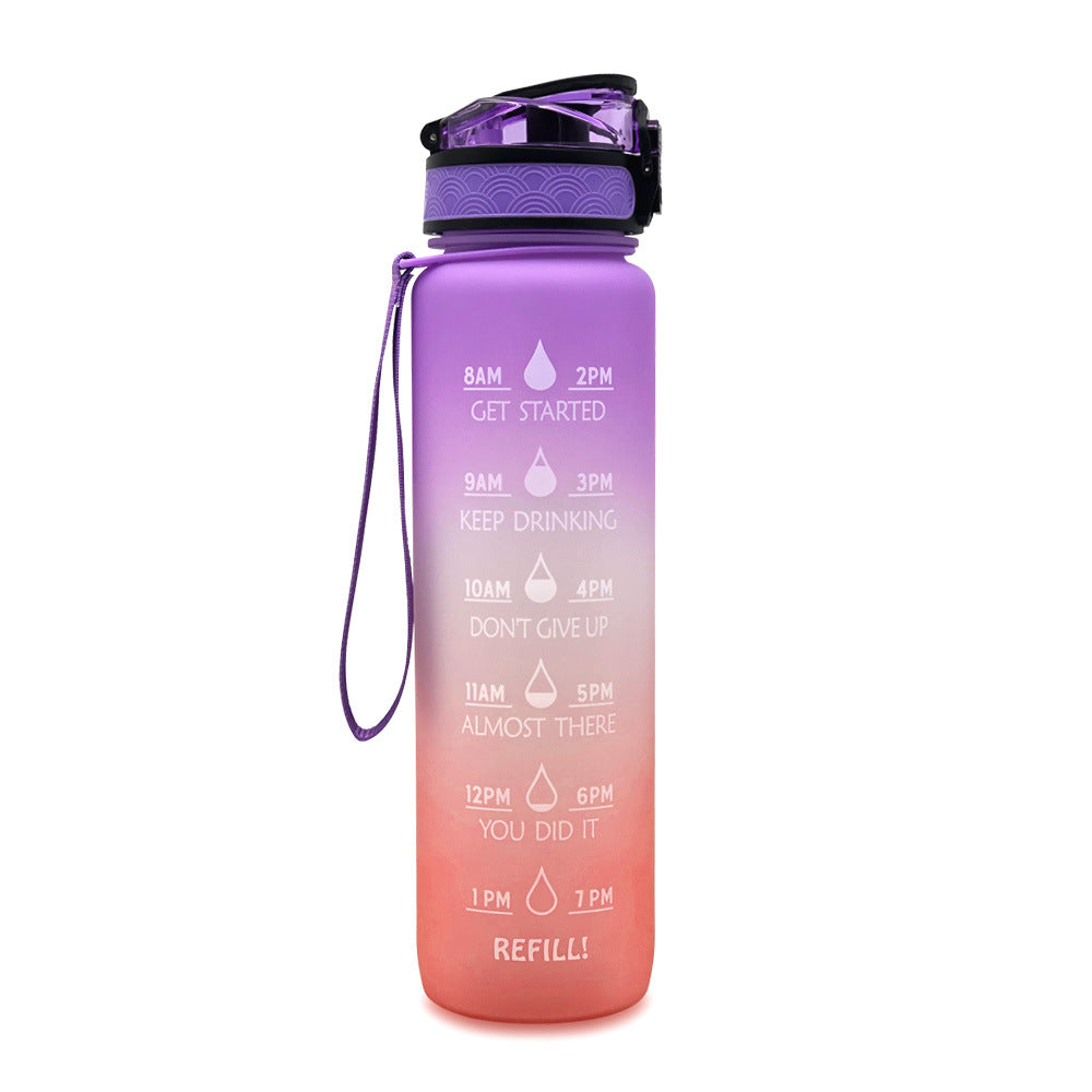 1L Tritan Water Bottle With Time Marker And Flip Cover
