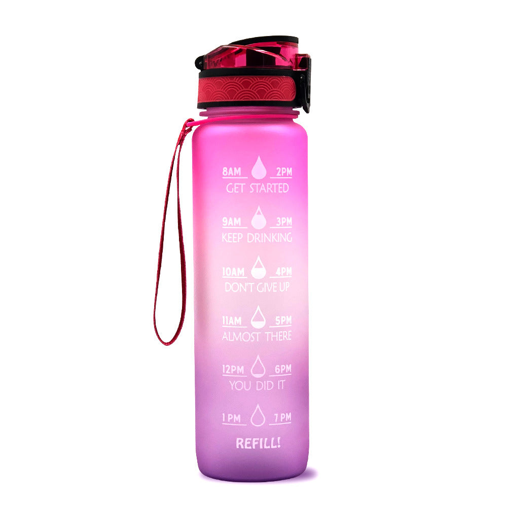 1L Tritan Water Bottle With Time Marker And Flip Cover