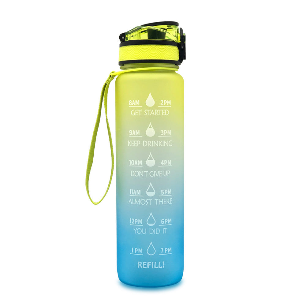 1L Tritan Water Bottle With Time Marker And Flip Cover