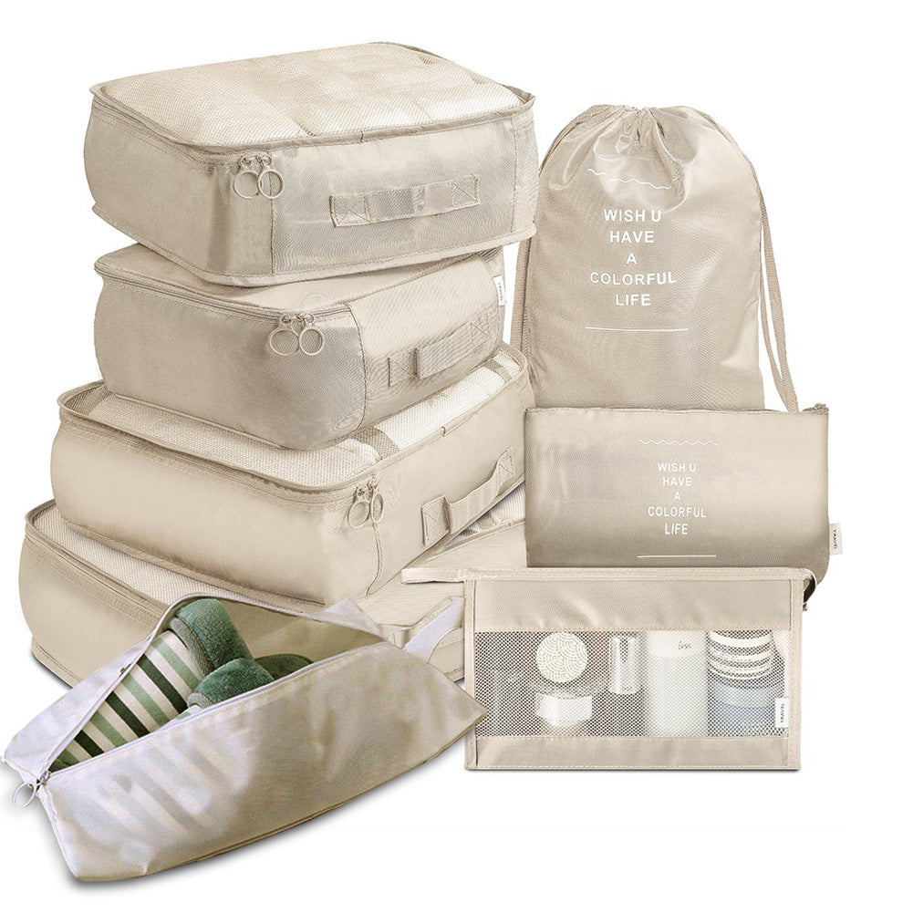 8-Piece Travel Packing Cube Organiser Set for Clothes and Shoes