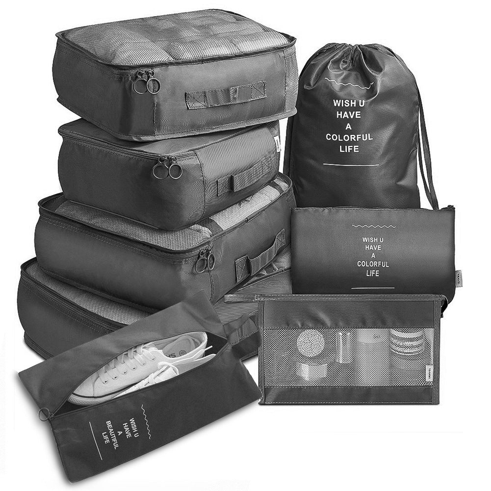8-Piece Travel Packing Cube Organiser Set for Clothes and Shoes