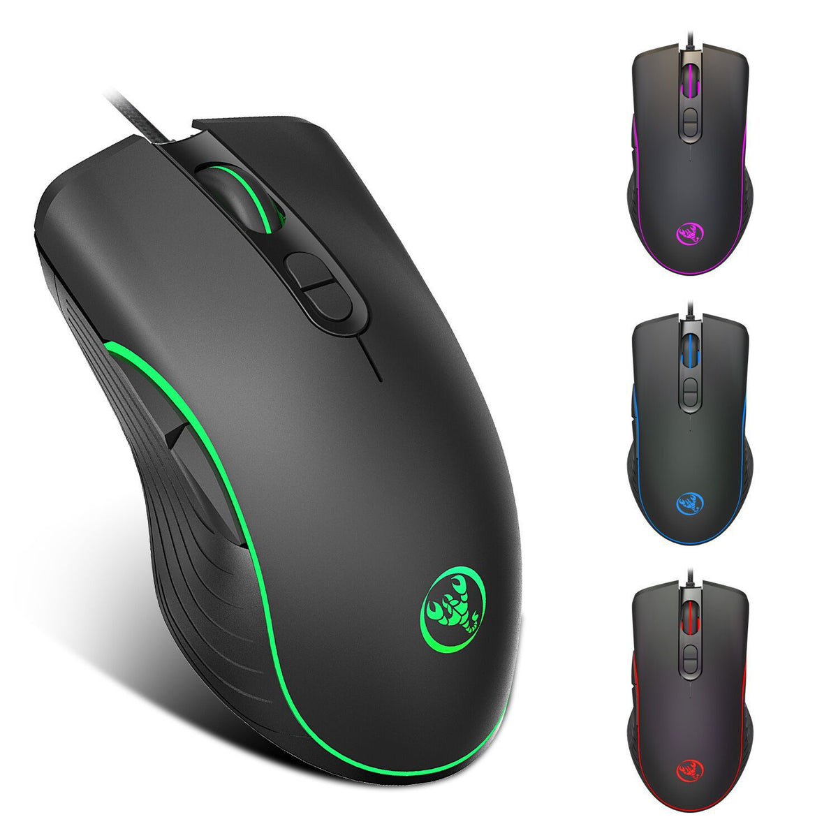 Wired RGB Gaming Mouse with Macro Programming, Glowing Optical Mouse