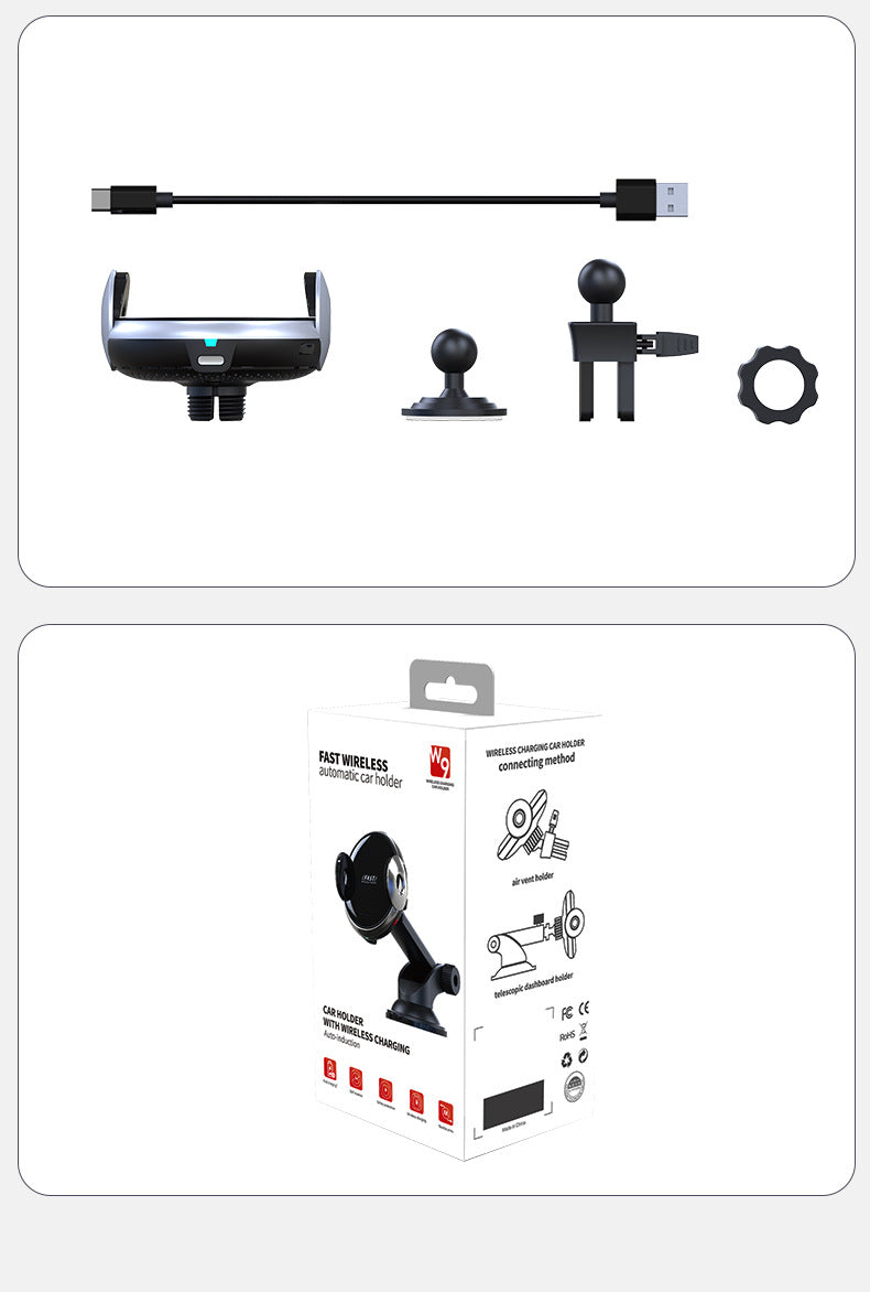 Car Air Vent Phone Holder, One-Hand Metal Mount in Black