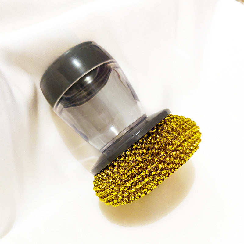 Kitchen Soap Dispensing Palm Brush, Push-Type Dish Scrubber