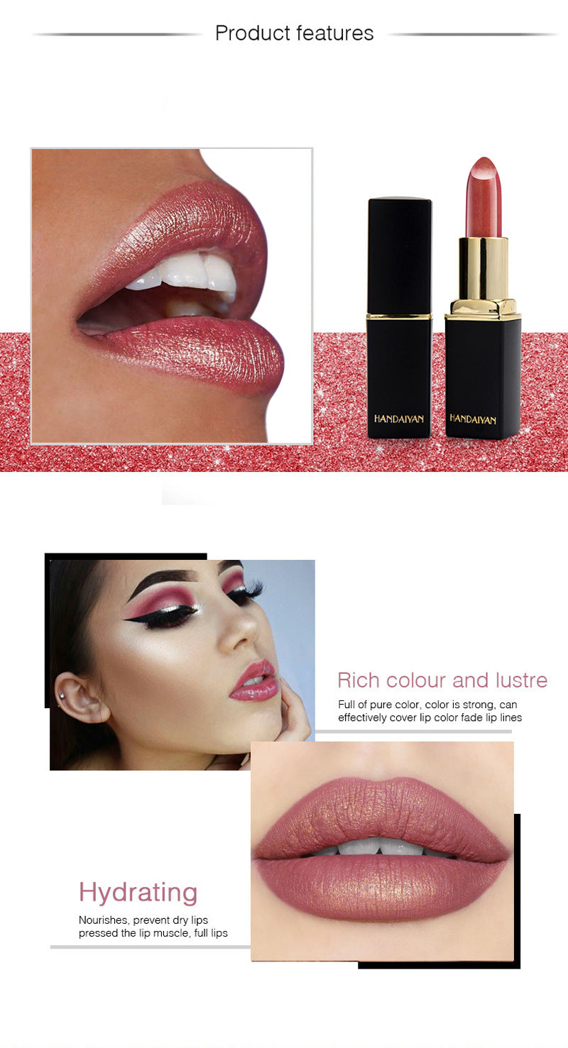Shiny Metallic Lipstick, Pearlescent Colour-Changing Long Wear Lip Colour