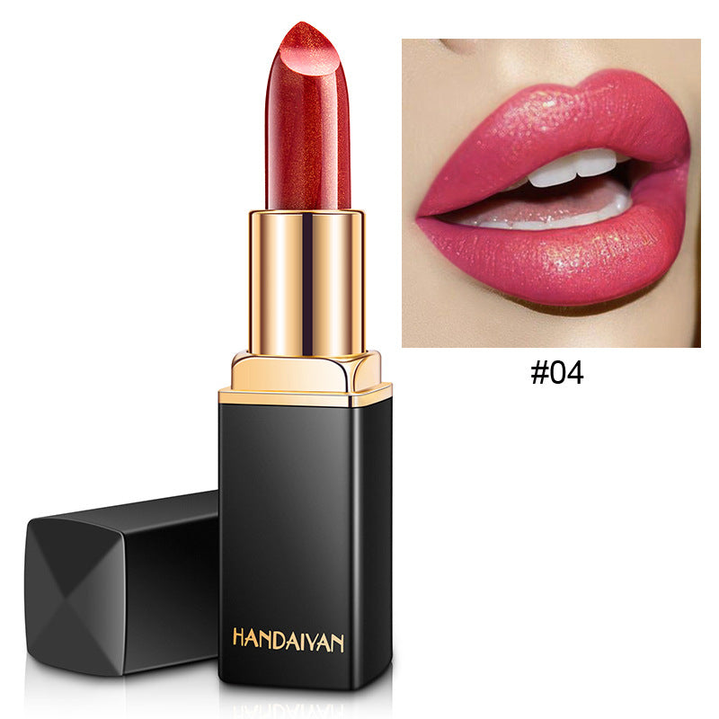 Shiny Metallic Lipstick, Pearlescent Colour-Changing Long Wear Lip Colour
