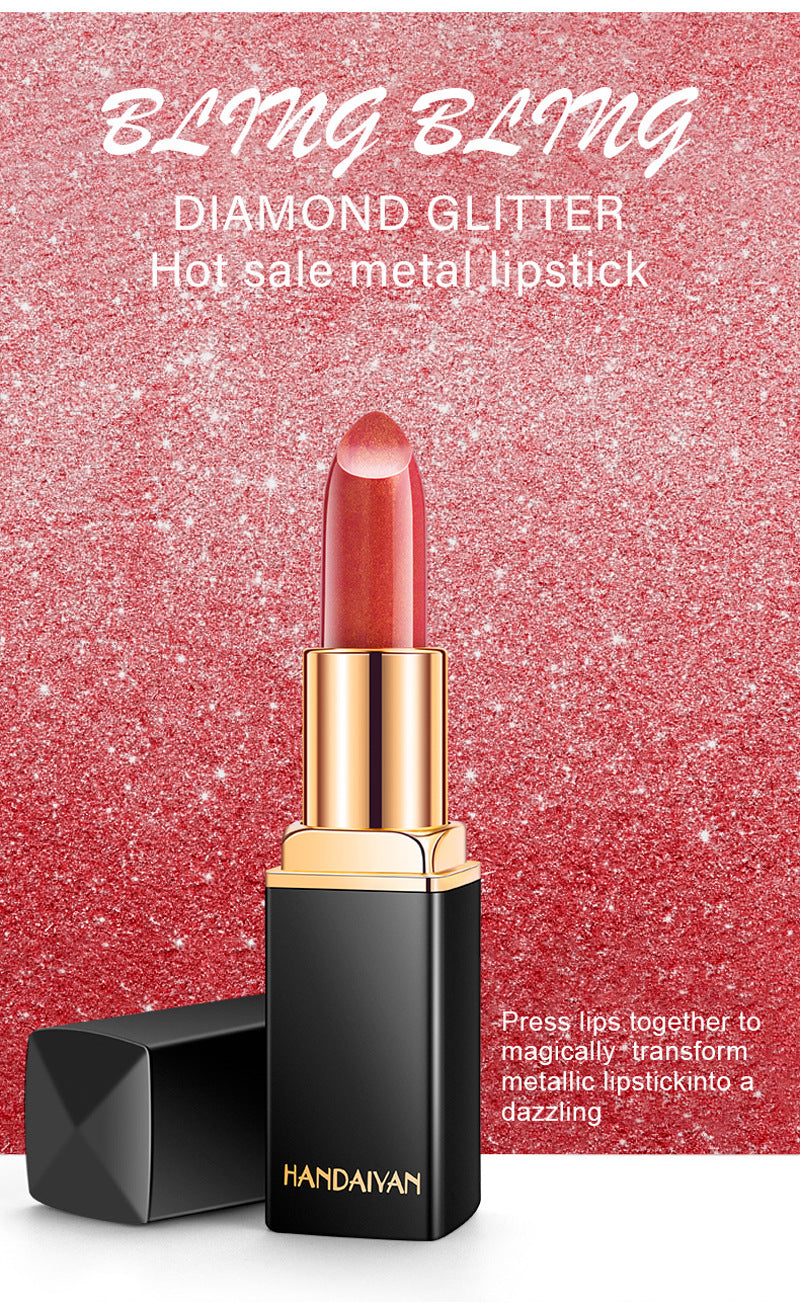 Shiny Metallic Lipstick, Pearlescent Colour-Changing Long Wear Lip Colour