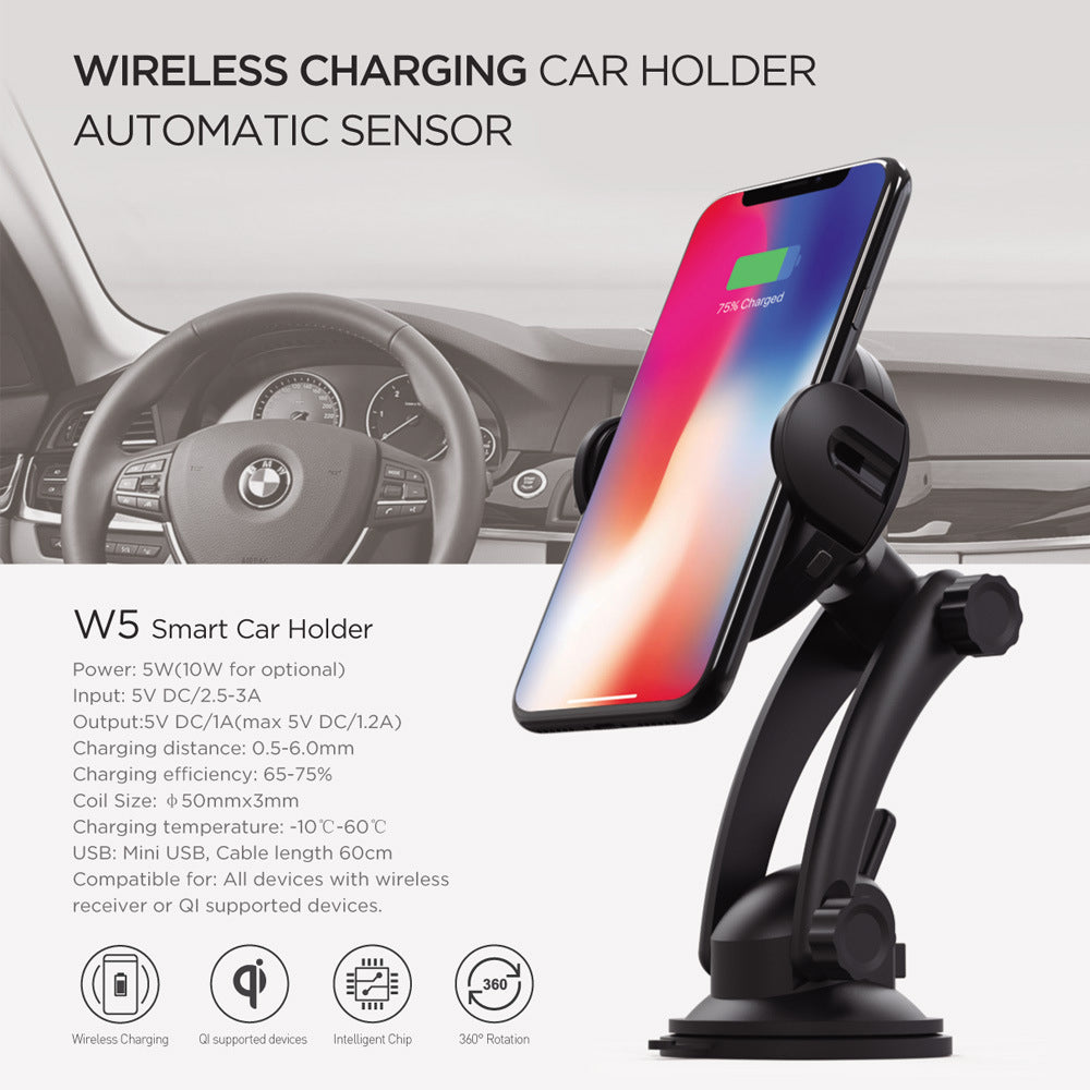 Car Air Vent Phone Holder, One-Hand Metal Mount in Black