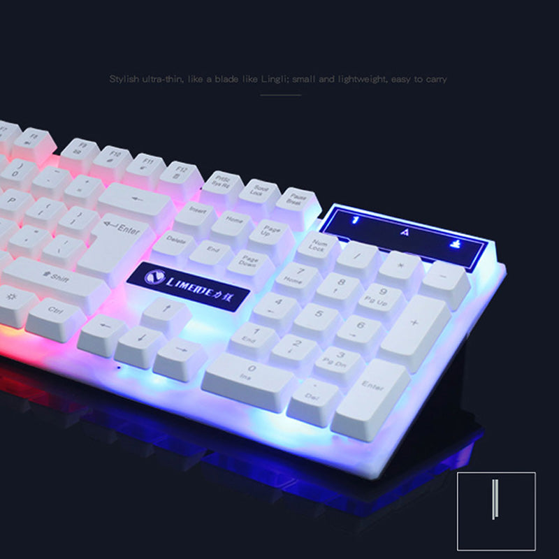 Glowing Gaming Keyboard and Mouse Set with Backlit Keys
