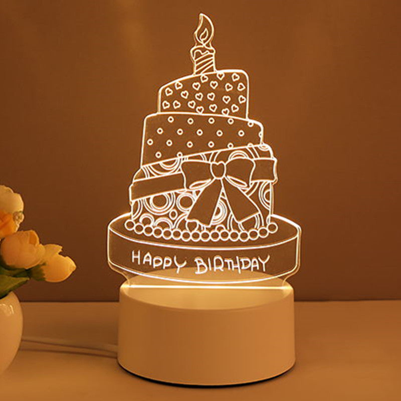 3D Acrylic USB LED Night Light Neon Sign Lamp for Home Decor