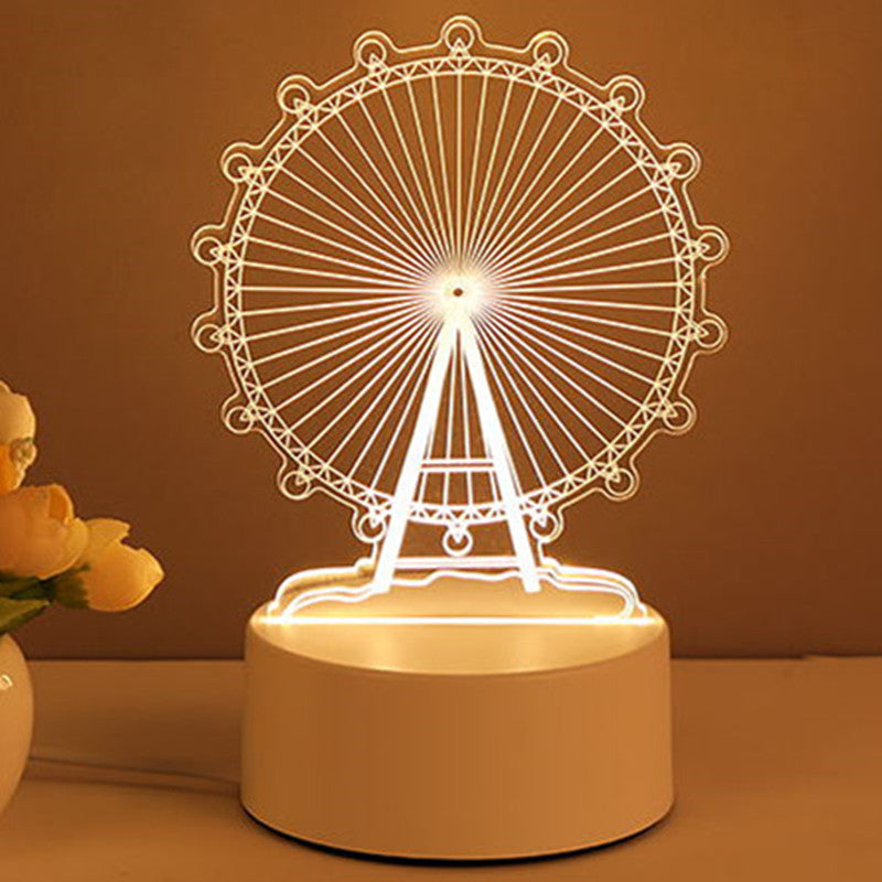 3D Acrylic USB LED Night Light Neon Sign Lamp for Home Decor