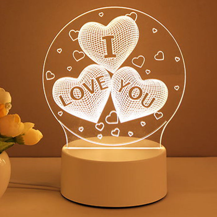 Luz noturna LED USB em acrílico 3D, em forma de néon, para decoração da casa