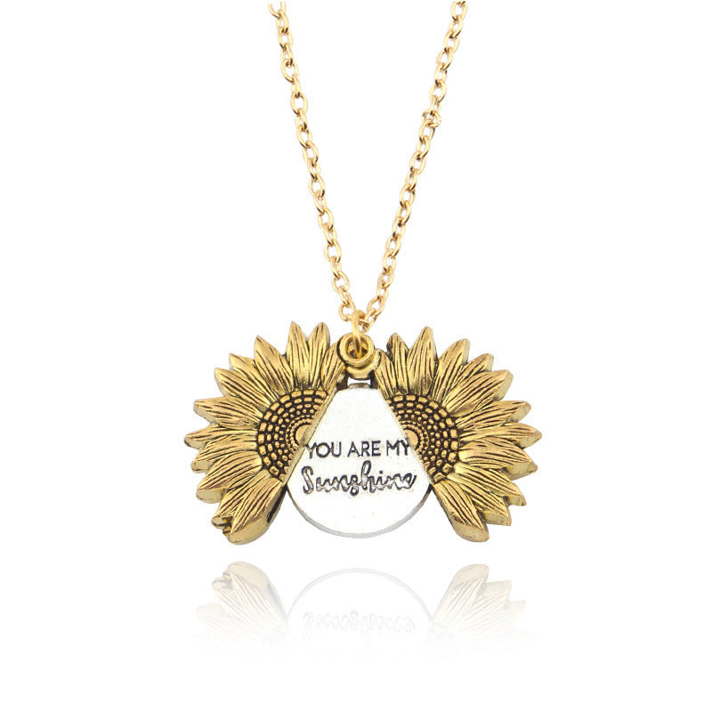 You Are My Sunshine Sunflower Necklace for Women and Men with Gift Box