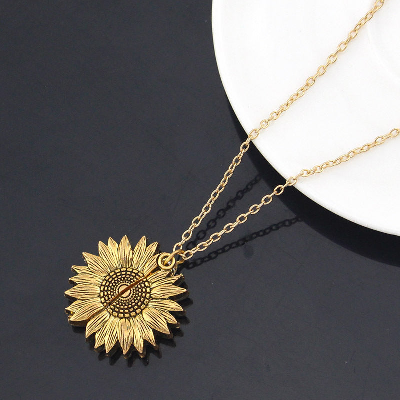 You Are My Sunshine Sunflower Necklace for Women and Men with Gift Box