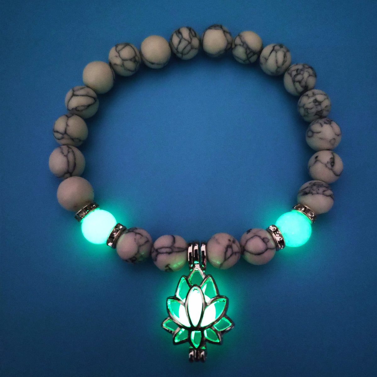Luminous Lotus Natural Stone Bracelet That Glows in the Dark