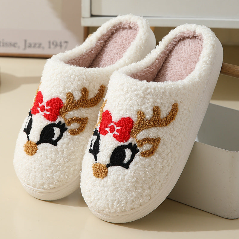 Cartoon Christmas Cotton Slippers for Women and Men