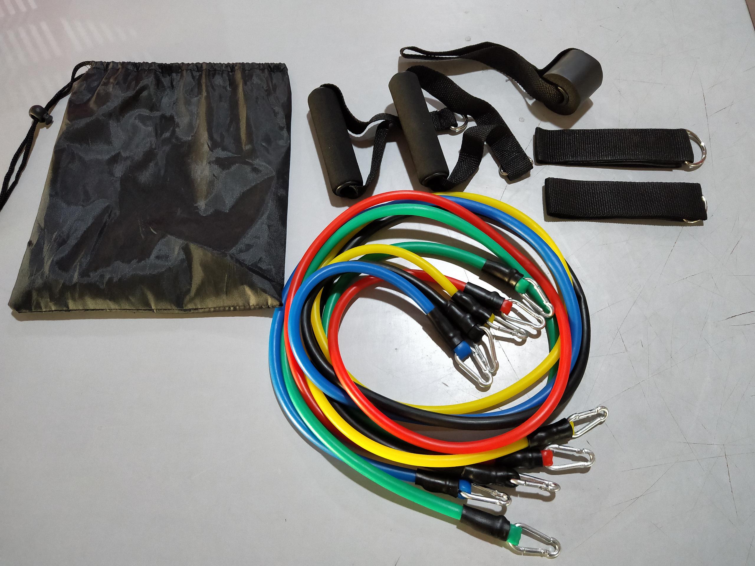 Resistance Band Set with Handles, Elastic Rally Rope for Home Workouts