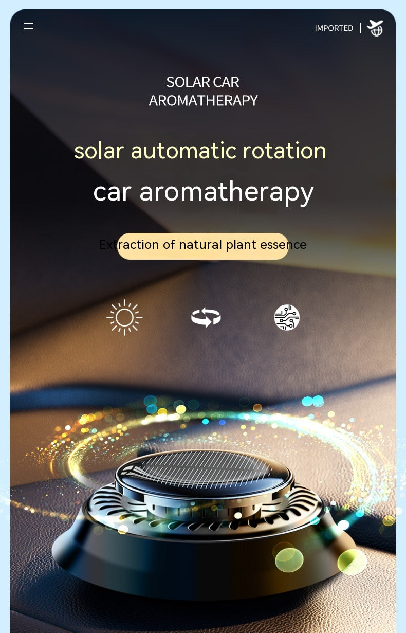 Solar Powered Rotating Car Air Freshener with Double Ring Design