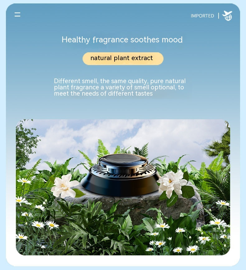 Solar Powered Rotating Car Air Freshener with Double Ring Design