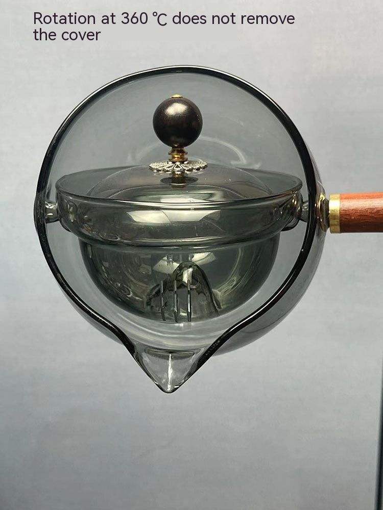 Heat-Resistant Glass Teapot With Infuser, Wooden Handle