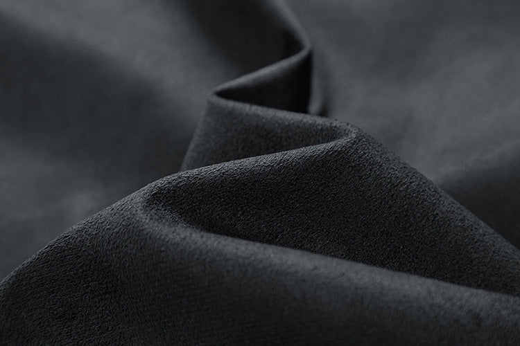Men's Suede Stand Collar Jacket with Double Zip and Pockets