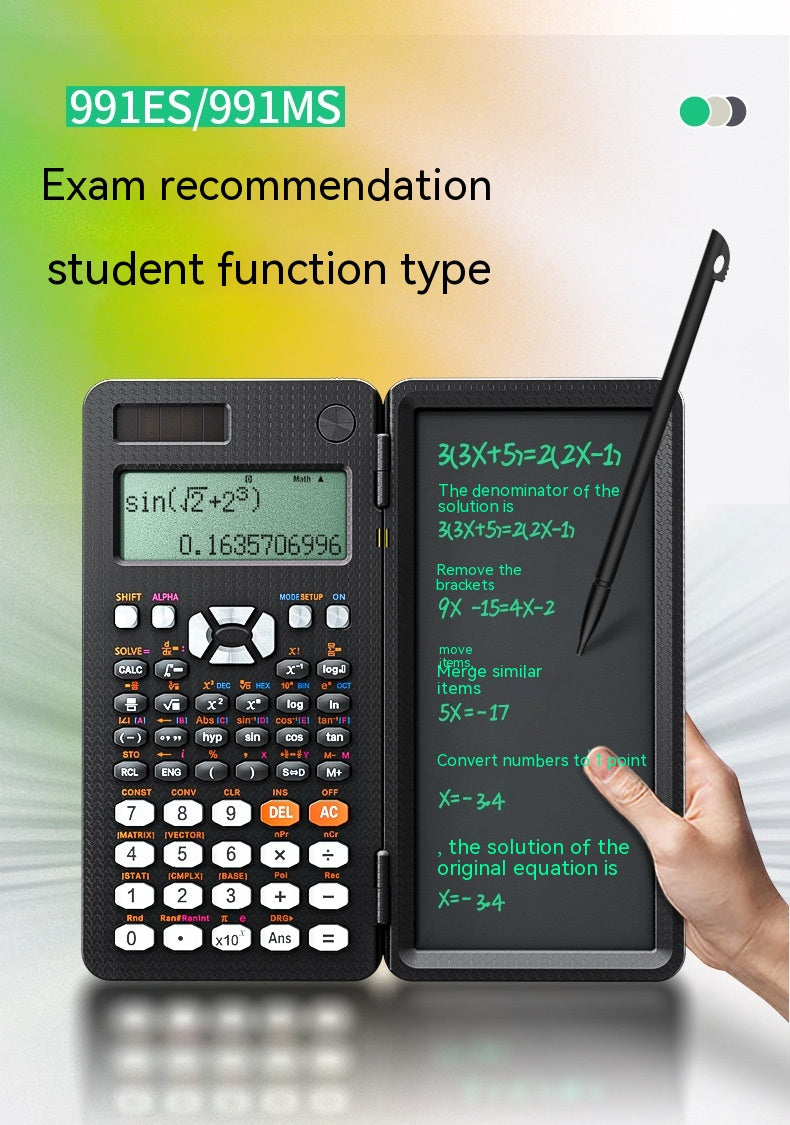 2 In 1 Foldable Scientific Calculator With Handwriting Tablet